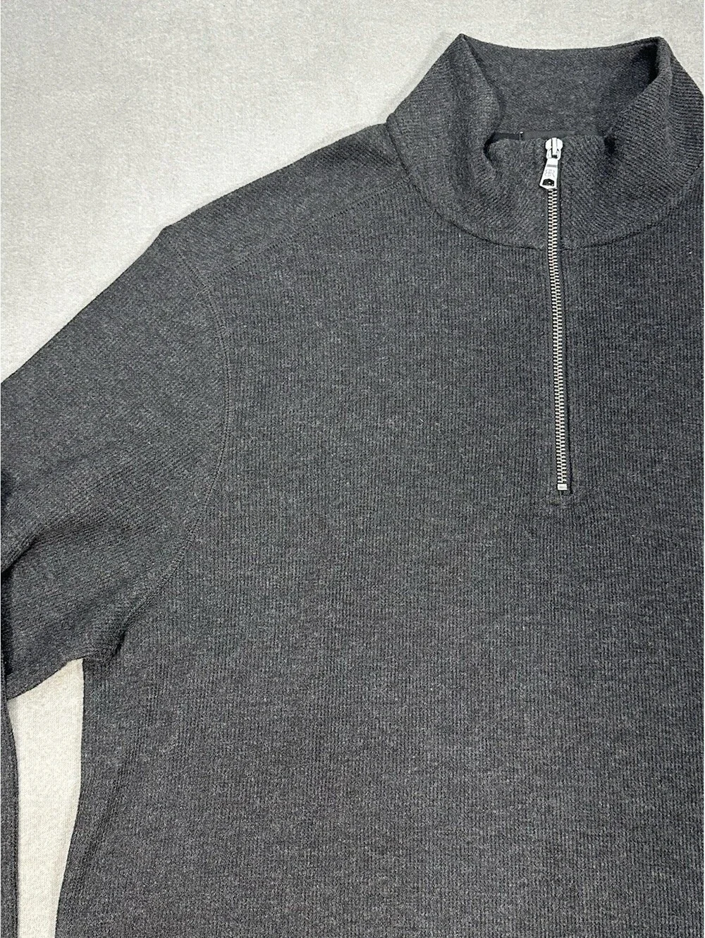 Banana Republic Men’s XL Quarter Zip Pullover Sweater Gray Cotton Blend